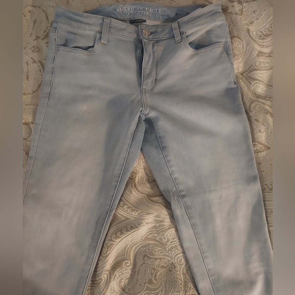 American Eagle Outfitters Blue Skinny Jeans Sleek Fit